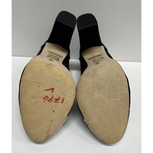 Chelsea Crew style Cappy metallic silver cap toe black suede pumps size 9 - Picture 9 of 9